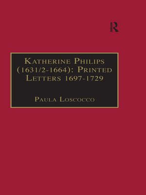 cover image of Katherine Philips (1631/2–1664)